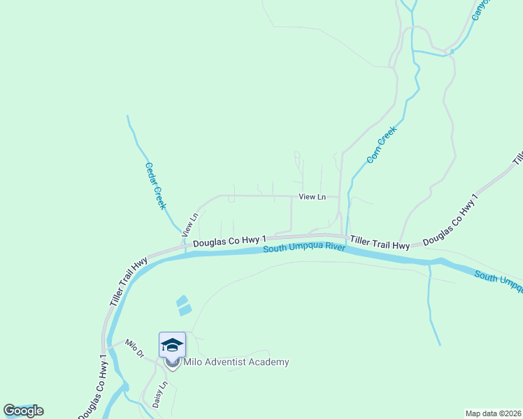 map of restaurants, bars, coffee shops, grocery stores, and more near 161 View Lane in Days Creek