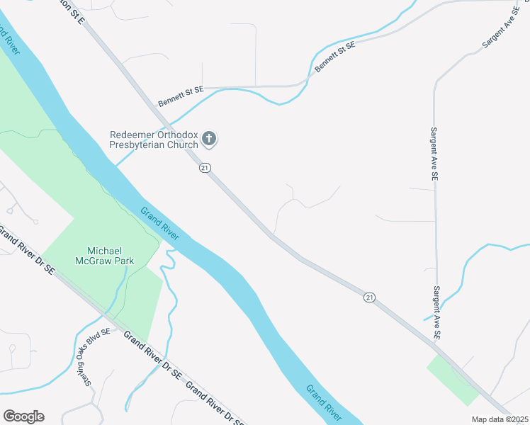 map of restaurants, bars, coffee shops, grocery stores, and more near 8713 Fulton Street East in Ada