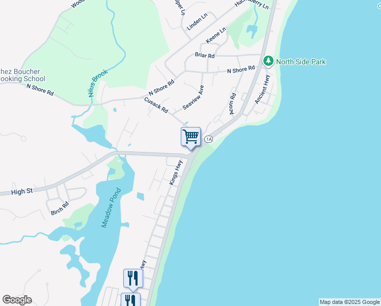 map of restaurants, bars, coffee shops, grocery stores, and more near 933 Ocean Boulevard in Hampton