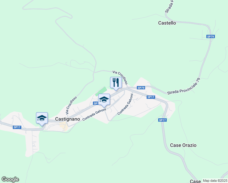 map of restaurants, bars, coffee shops, grocery stores, and more near 193E Via Borgo Garibaldi in Provincia di Ascoli Piceno