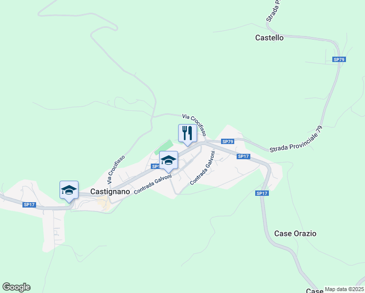 map of restaurants, bars, coffee shops, grocery stores, and more near 193E Via Borgo Garibaldi in Provincia di Ascoli Piceno