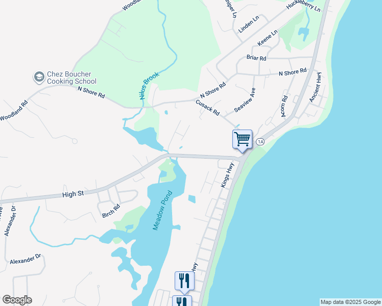map of restaurants, bars, coffee shops, grocery stores, and more near 514 High Street in Hampton