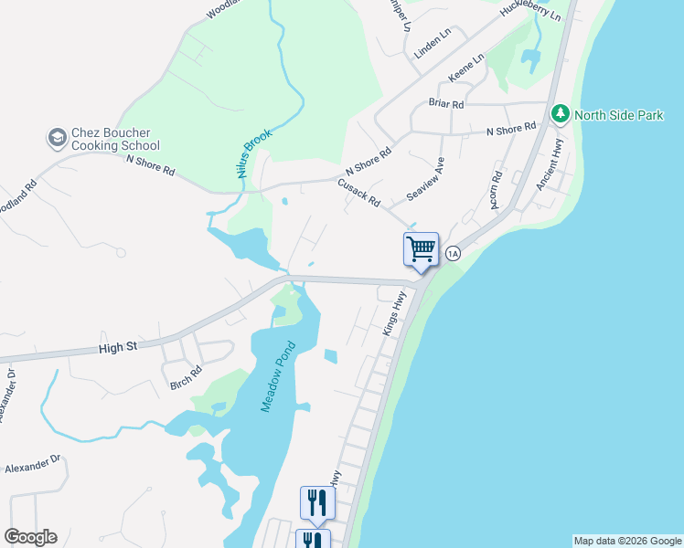 map of restaurants, bars, coffee shops, grocery stores, and more near 518 High Street in Hampton