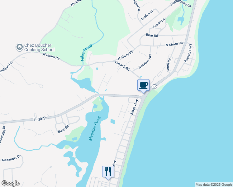 map of restaurants, bars, coffee shops, grocery stores, and more near 514 High Street in Hampton