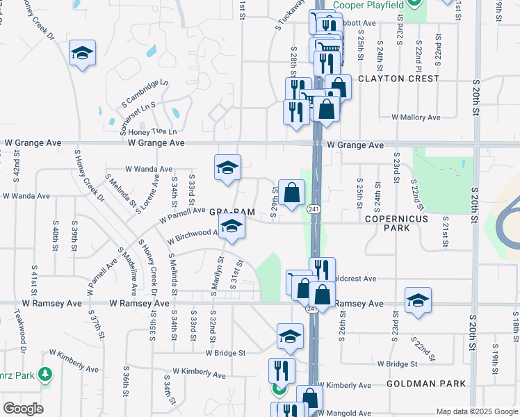 map of restaurants, bars, coffee shops, grocery stores, and more near 5654 South 30th Street in Milwaukee