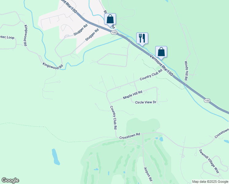 map of restaurants, bars, coffee shops, grocery stores, and more near 39 Country Club Road in Dover