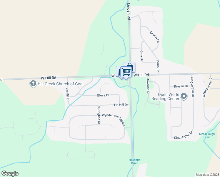 map of restaurants, bars, coffee shops, grocery stores, and more near 6021 Bloss Court in Swartz Creek