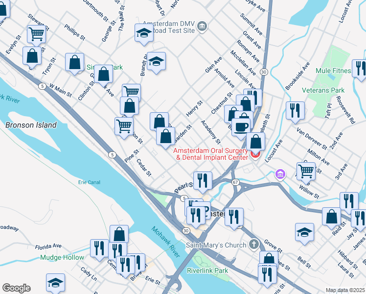 map of restaurants, bars, coffee shops, grocery stores, and more near 3 Union Street in Amsterdam