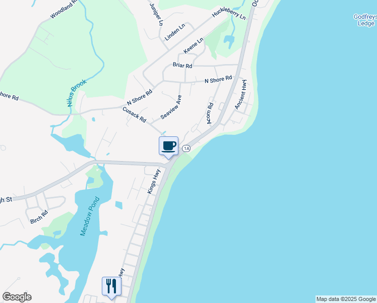 map of restaurants, bars, coffee shops, grocery stores, and more near 954 Ocean Boulevard in Hampton