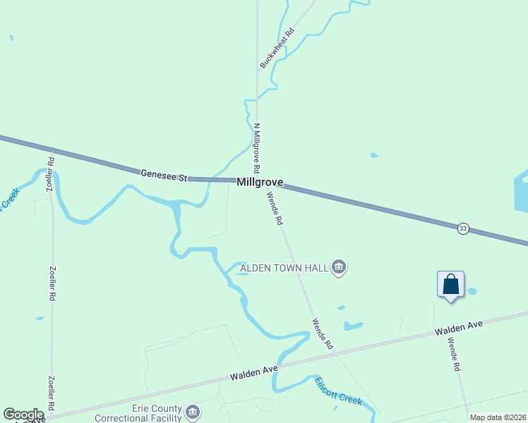 map of restaurants, bars, coffee shops, grocery stores, and more near 3460 Wende Road in Alden