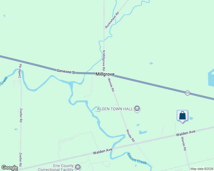 map of restaurants, bars, coffee shops, grocery stores, and more near 3460 Wende Rd in Alden