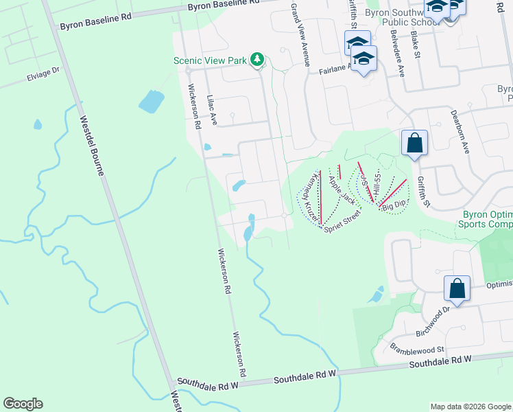 map of restaurants, bars, coffee shops, grocery stores, and more near 2332 Wickerson Road in London