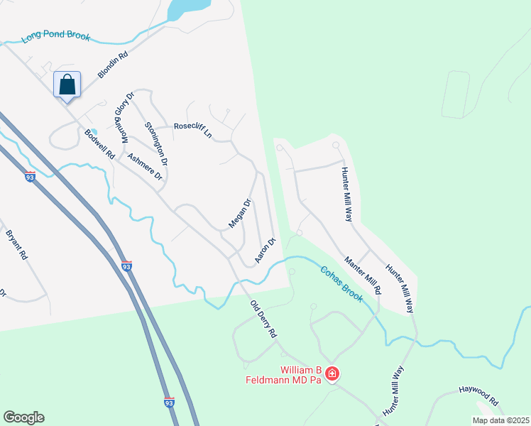 map of restaurants, bars, coffee shops, grocery stores, and more near 74 Bittersweet Drive in Manchester