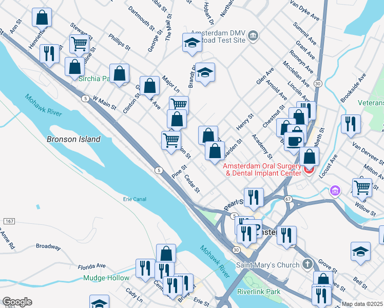 map of restaurants, bars, coffee shops, grocery stores, and more near 98 Division Street in Amsterdam