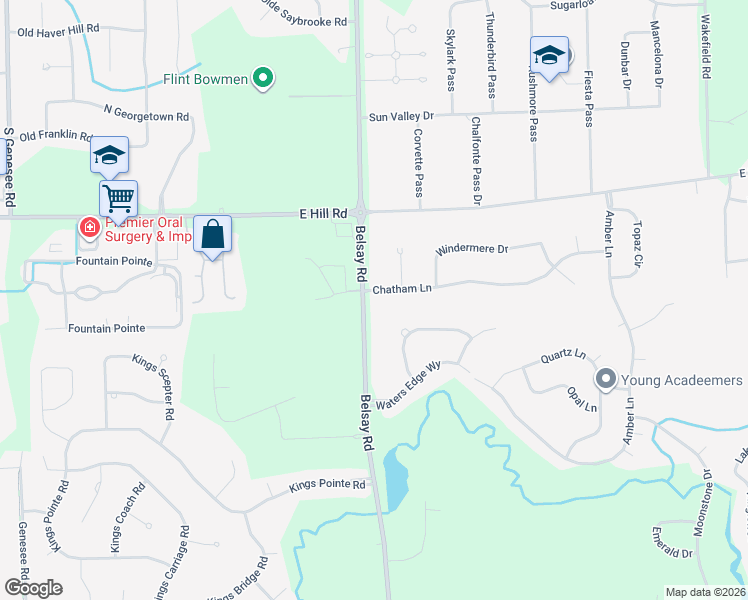 map of restaurants, bars, coffee shops, grocery stores, and more near 6137 Belsay Road in Grand Blanc