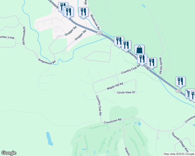 map of restaurants, bars, coffee shops, grocery stores, and more near 39 Country Club Road in Dover