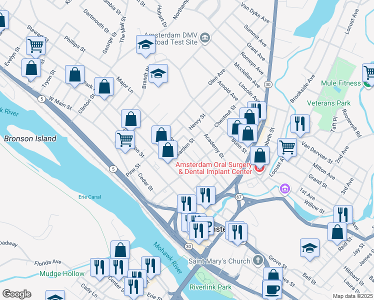 map of restaurants, bars, coffee shops, grocery stores, and more near 3 Union Street in Amsterdam