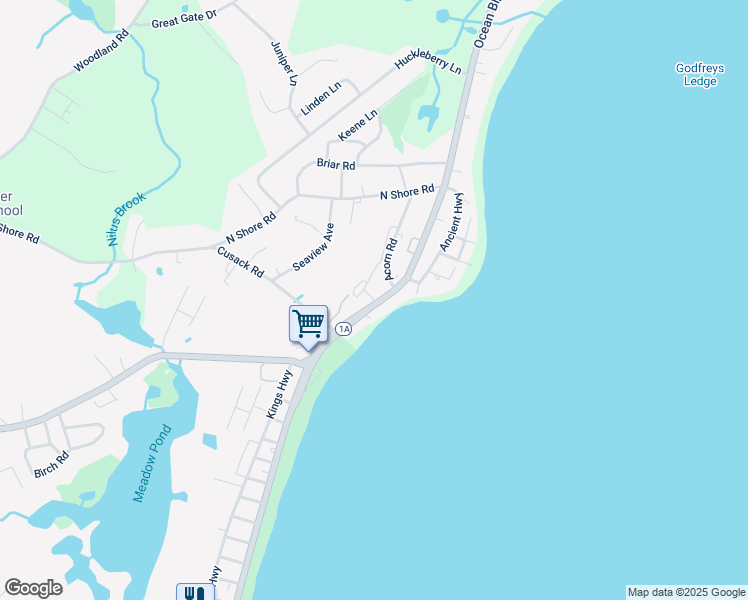 map of restaurants, bars, coffee shops, grocery stores, and more near 969 Ocean Boulevard in Hampton