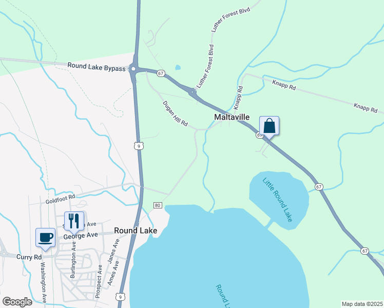 map of restaurants, bars, coffee shops, grocery stores, and more near 36 Maltaville Road in Mechanicville