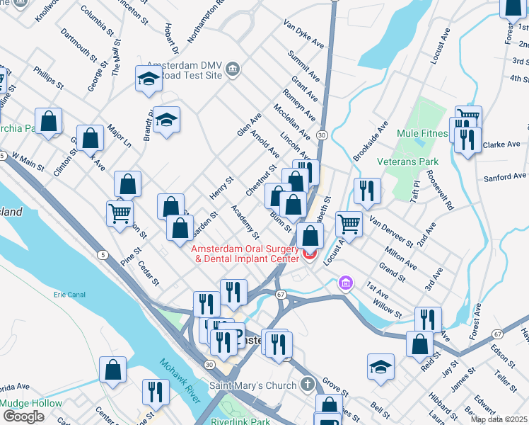 map of restaurants, bars, coffee shops, grocery stores, and more near 26 Bunn Street in Amsterdam