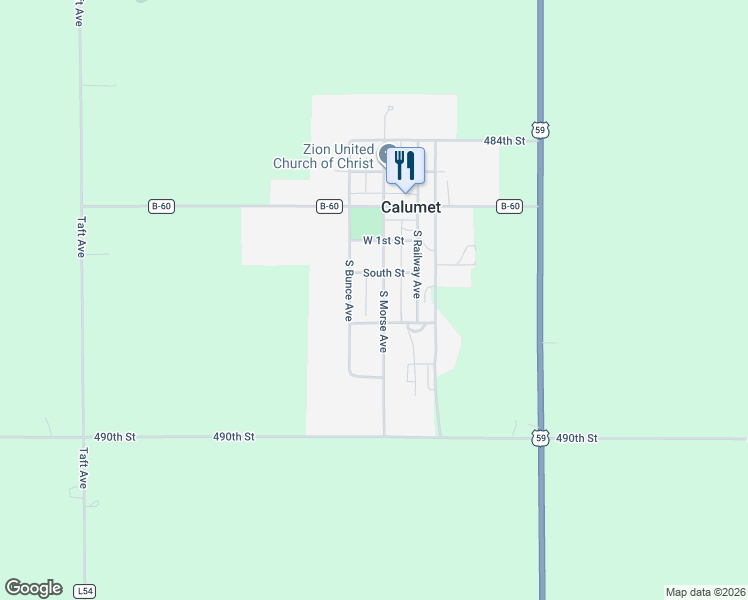 map of restaurants, bars, coffee shops, grocery stores, and more near 313 South Morse Avenue in Calumet
