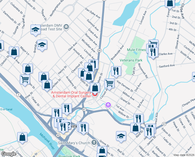 map of restaurants, bars, coffee shops, grocery stores, and more near 149 Market Street in Amsterdam