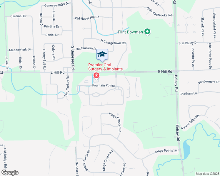 map of restaurants, bars, coffee shops, grocery stores, and more near 6054 Fountain Pointe in Grand Blanc