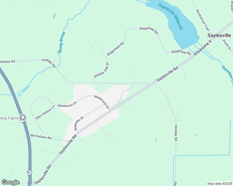 map of restaurants, bars, coffee shops, grocery stores, and more near W293S5561 Holiday Point Drive in Waukesha