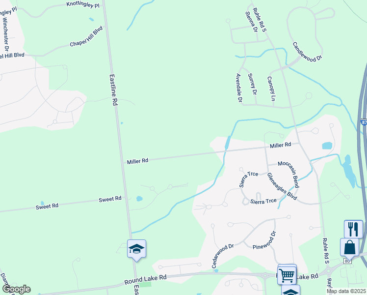 map of restaurants, bars, coffee shops, grocery stores, and more near 20 Miller Road in Ballston Lake