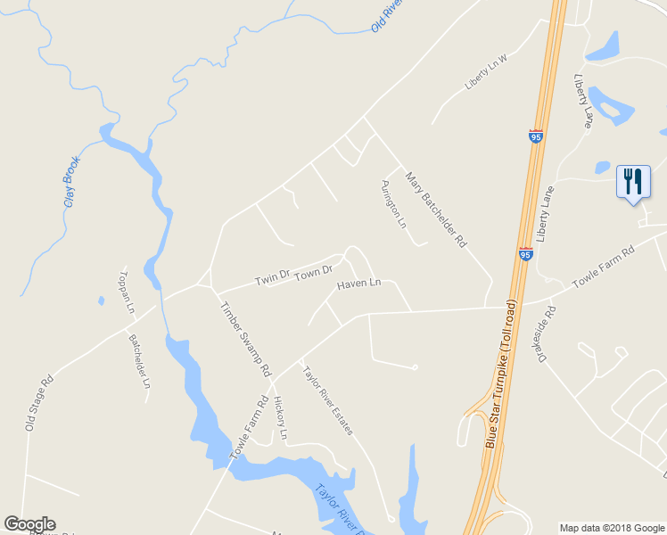 map of restaurants, bars, coffee shops, grocery stores, and more near 57 Town Drive in Hampton