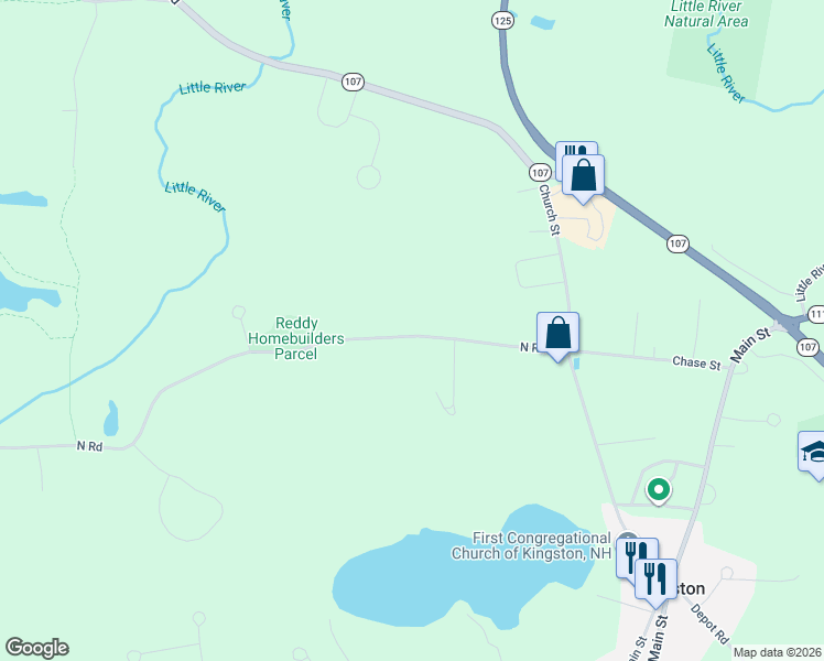 map of restaurants, bars, coffee shops, grocery stores, and more near 16 North Road in Kingston