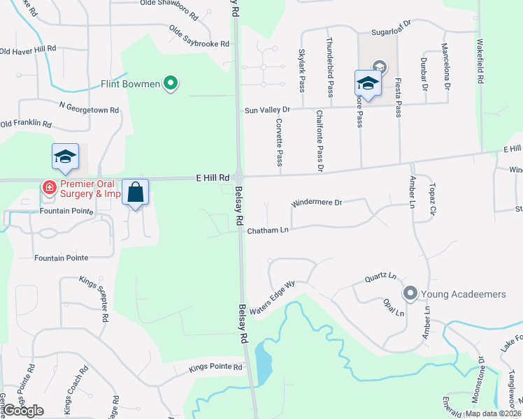 map of restaurants, bars, coffee shops, grocery stores, and more near 6074 Chatham Court in Grand Blanc