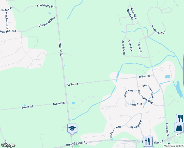 map of restaurants, bars, coffee shops, grocery stores, and more near 20 Miller Road in Ballston Lake