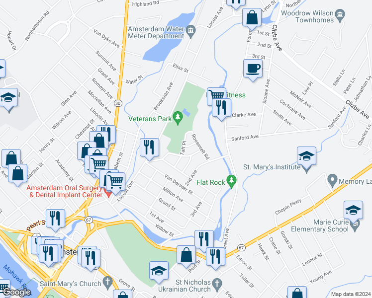 map of restaurants, bars, coffee shops, grocery stores, and more near 3 Hayes Place in Amsterdam