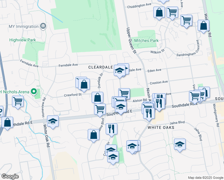 map of restaurants, bars, coffee shops, grocery stores, and more near 31 Mathers Street in London
