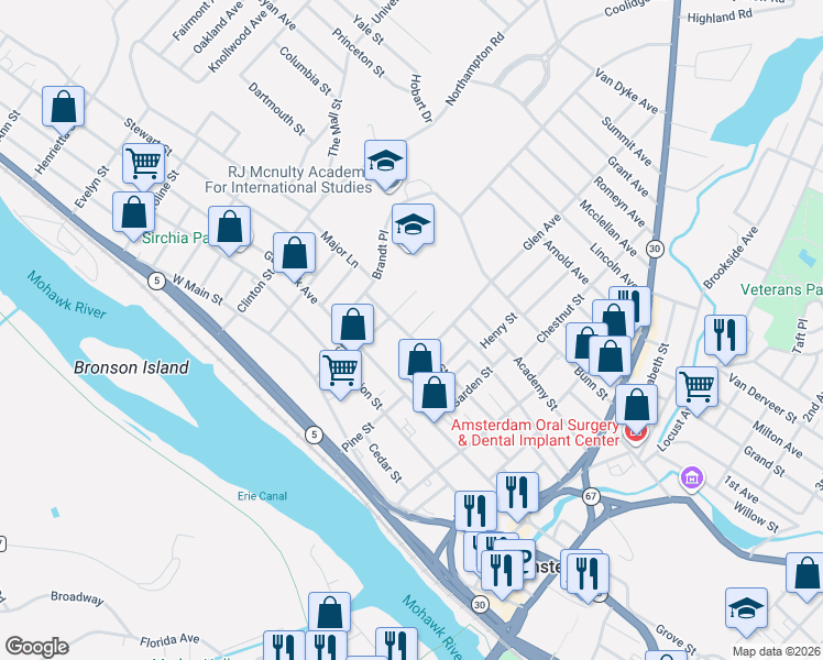 map of restaurants, bars, coffee shops, grocery stores, and more near 35 Mcdonnell Street in Amsterdam