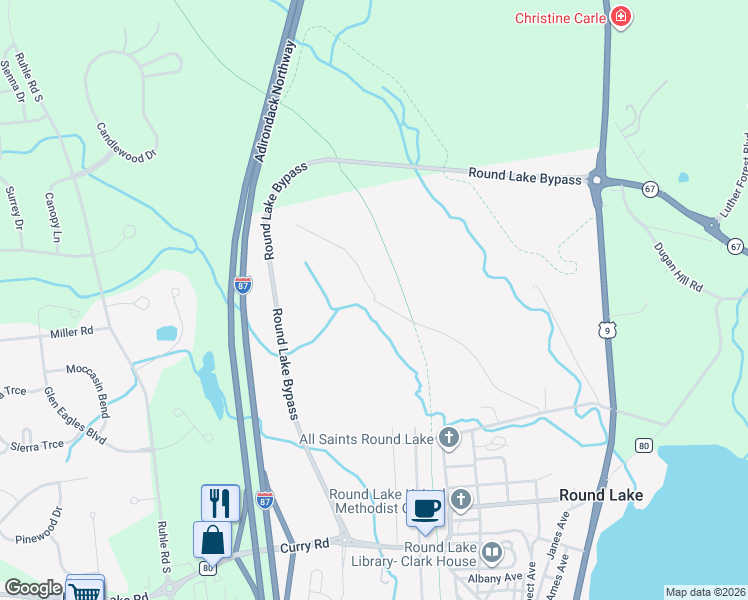 map of restaurants, bars, coffee shops, grocery stores, and more near 9 Morris Road in Mechanicville