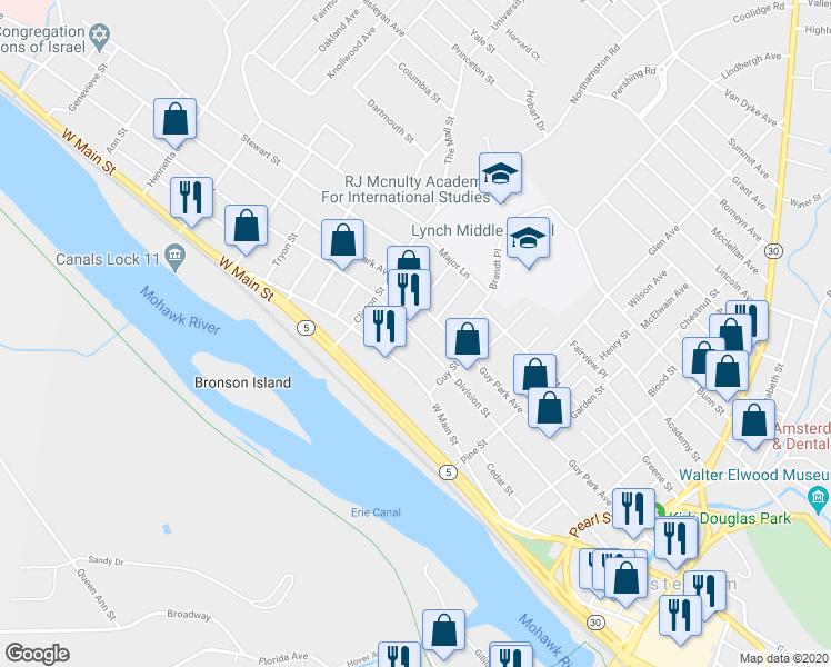 map of restaurants, bars, coffee shops, grocery stores, and more near 159 Division Street in Amsterdam