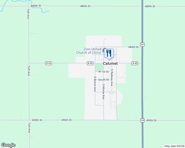 map of restaurants, bars, coffee shops, grocery stores, and more near 301-431 South Bunce Avenue in Calumet