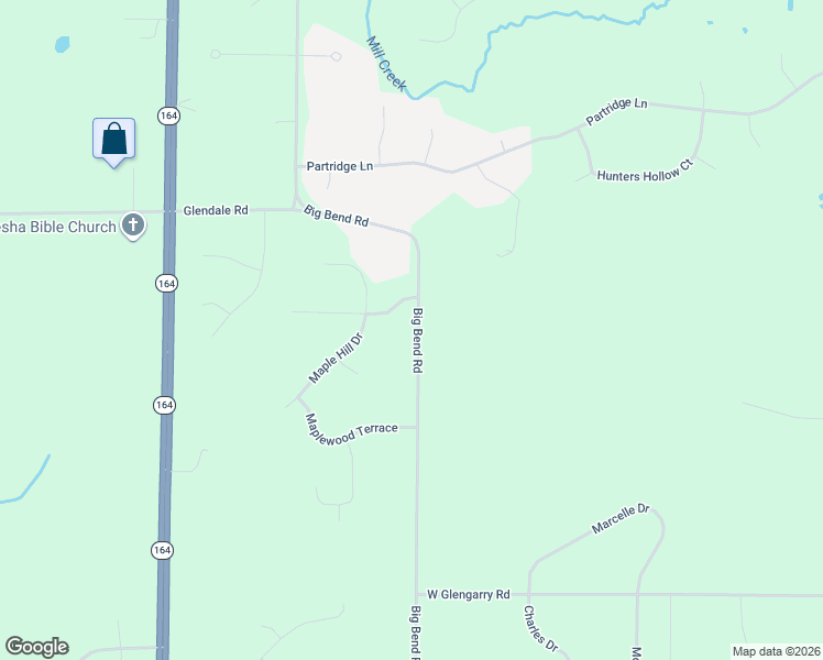 map of restaurants, bars, coffee shops, grocery stores, and more near W235S5479 Big Bend Road in Waukesha