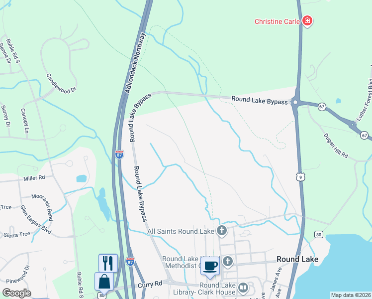 map of restaurants, bars, coffee shops, grocery stores, and more near 9 Morris Road in Mechanicville
