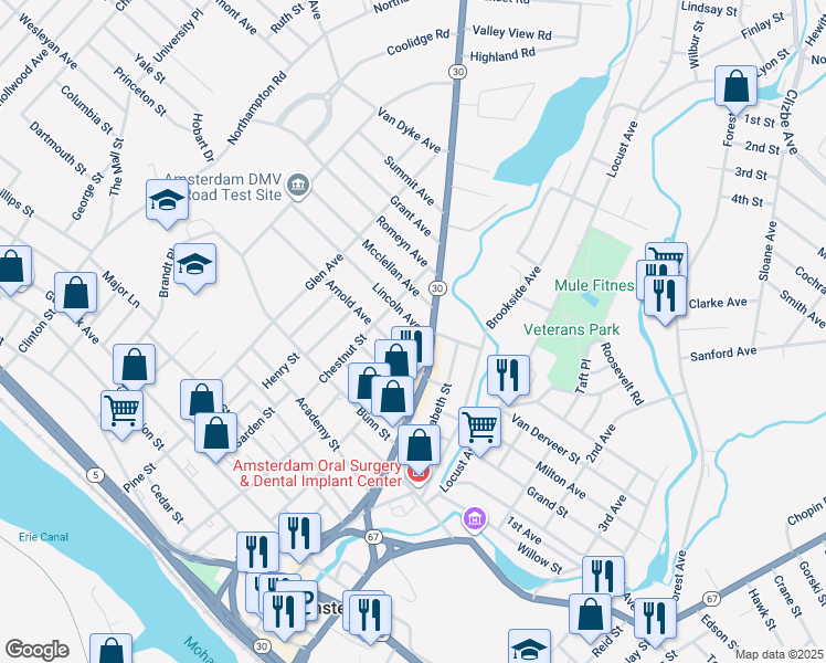 map of restaurants, bars, coffee shops, grocery stores, and more near 180 Market Street in Amsterdam
