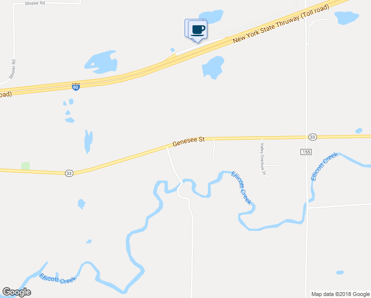 map of restaurants, bars, coffee shops, grocery stores, and more near 6153 Genesee Street in Lancaster
