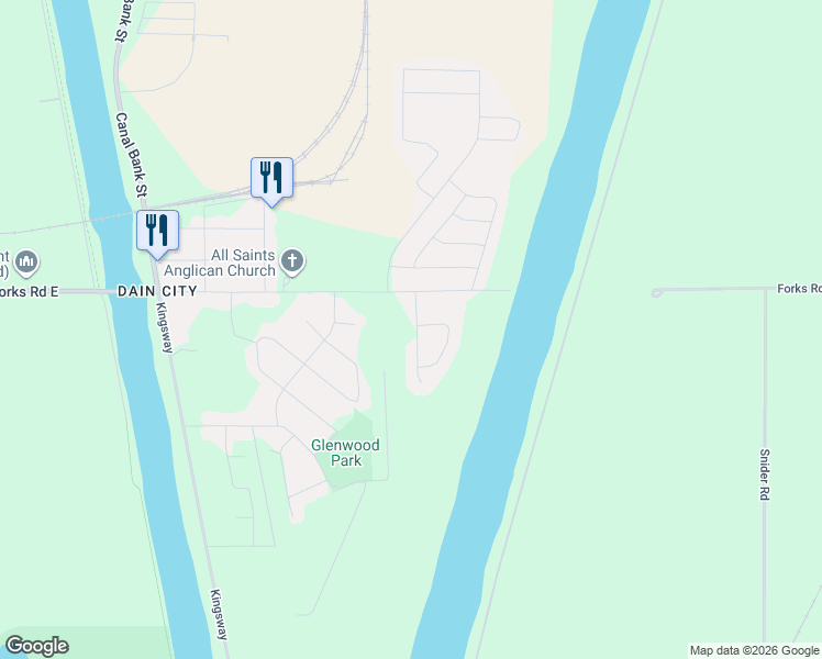 map of restaurants, bars, coffee shops, grocery stores, and more near in Welland