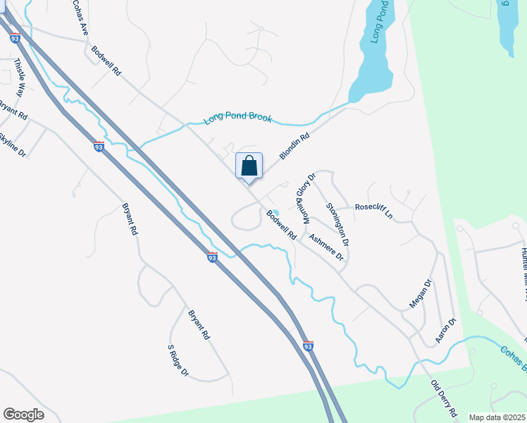 map of restaurants, bars, coffee shops, grocery stores, and more near 9 Eastmeadow Way in Manchester