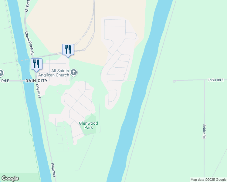 map of restaurants, bars, coffee shops, grocery stores, and more near in Welland