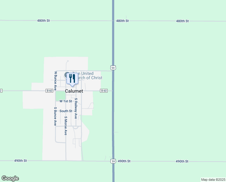 map of restaurants, bars, coffee shops, grocery stores, and more near 6291 East 2nd Street in Paullina