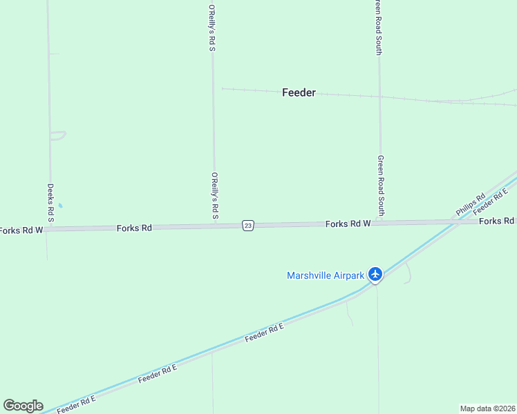 map of restaurants, bars, coffee shops, grocery stores, and more near 50764 Forks Road in Wainfleet