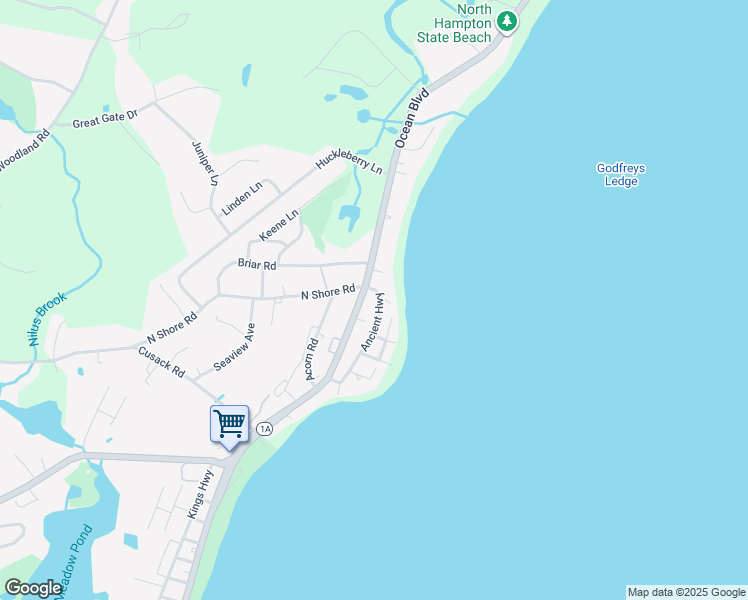 map of restaurants, bars, coffee shops, grocery stores, and more near 51 Ancient Highway in Hampton