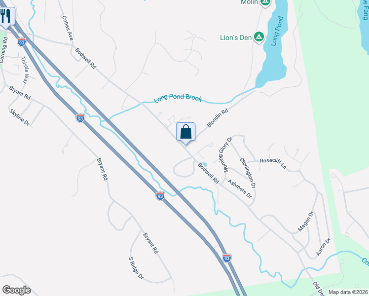 map of restaurants, bars, coffee shops, grocery stores, and more near New Hampshire Route 101 in Manchester